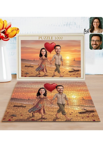 Bk Gift Kişiye Özel Sevgili Karikatürlü 1000 Parça Profesyonel Puzzle-16, 1000 Puzzle, Sevgililer Günü Hediyesi, Sevgiliye Hediye Kobitmeyencom36186 B
