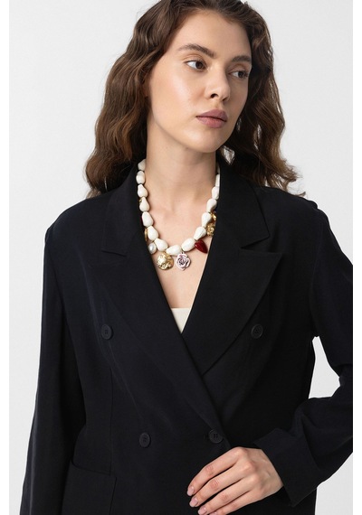 Antioch Kruvaze Kadın Blazer Ceket Siyah