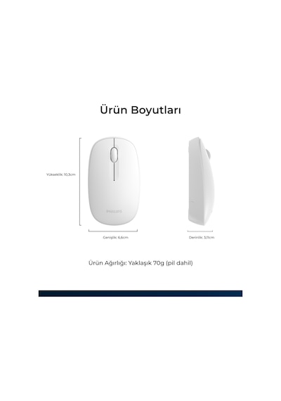 Philips SPK7318 Kablosuz 1600 DPI 3 Tuşlu Optik Mouse