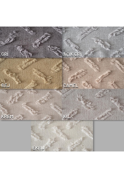 Tr Ponela Bohem Ponponlu Koltuk Örtüsü 90x200 Cm Sadece Oturma Alanı 1 Adet - Krem Diğer