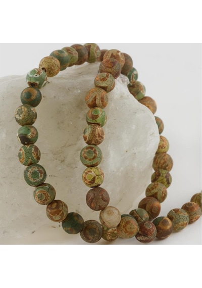Muratech Tibet Akik Taşı Mat 8 Mm-yeşil-1 Çok renkli