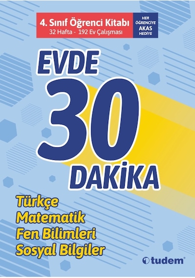 Tudem 4. Sınıf Evde 30 Dakika Öğrenci Kitabı 2023
