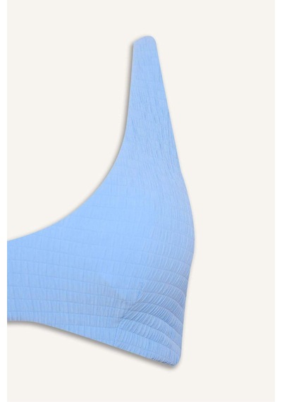 Defacto Regular Fıt Kırışık Dokulu Kumaş Mavi Bikini Üstü G3996ax26smbe552 Mavi-be552