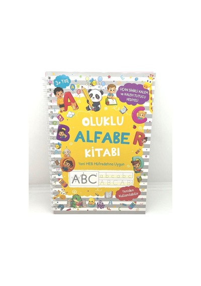 Oluklu Alfabe Kitabı / Uçan Sihirli Kalem Ve Kalem Tutucu Hediyeli / 3+