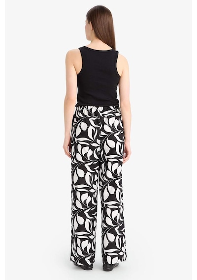 DeFacto Wide Leg Poplin Kumaş Palazzo Pantolon Yüksek Bel Uzun Boy Geniş Paça E9907AX25SMBK81