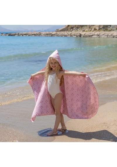 Flamingueo Kapüşonlu Mikrofiber Çocuk Havlu Rosie Pembe