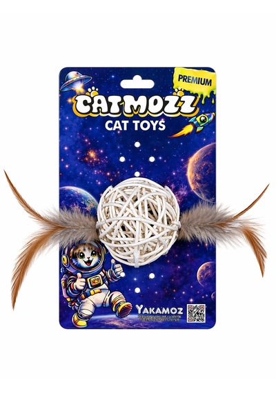 Catmozz Premium Doğal Bambu Top Oyuncak