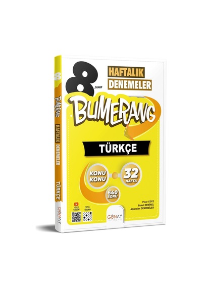 Günay 8. Sınıf Bumerang Türkçe 32 Haftalık Denemeler