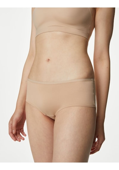 Marks & Spencer 5'li Dikişsiz Short Külot Seti T61004102 Bej