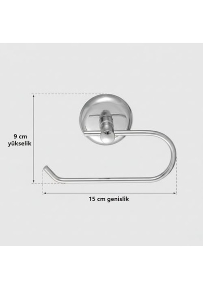 Krom Tuvalet Kağıtlığı Duvara Monte Vidalı Metal Tuvalet Kağıdı Askısı 15 Cm, Parlak Krom Banyo Aksesuarı 000 Açık Krem