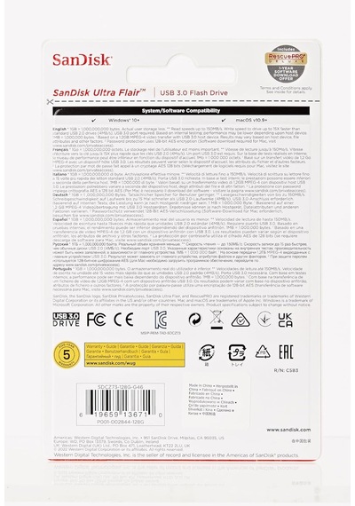 Sandisk Ultra Flair 128 Gb Usb 3.0 Flash Bellek - Sdcz73-128g-g46