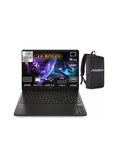 Hp Omen 16-am0033nt C39j7ea-k32 i9-14900hx -k32 96 GB 2 TB RTX5060 8 GB 16" W11P Wuxga Dizüstü Bilgisayar