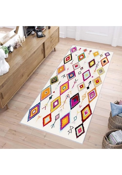 Rovigo Home Dijital Baskı Kaymaz Taban Salon Halısı Rvg1131 Çok Renkli