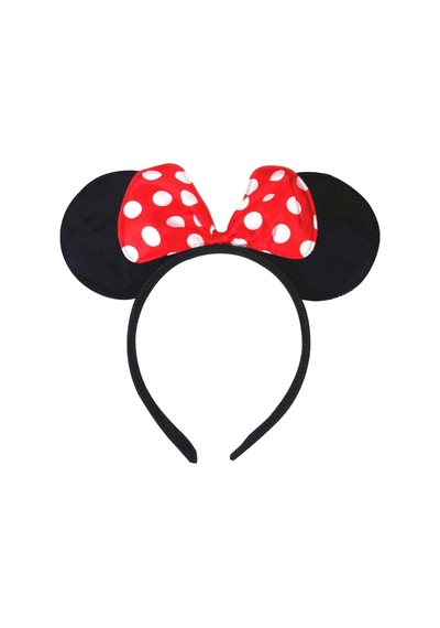 Kırmızı Fiyonklu Minnie Mouse Taç Fare Tacı Kafa Bandı +0