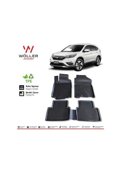 Honda Crv Paspas 2012 2018 Arası 3D Havuzlu Wöller Paspas