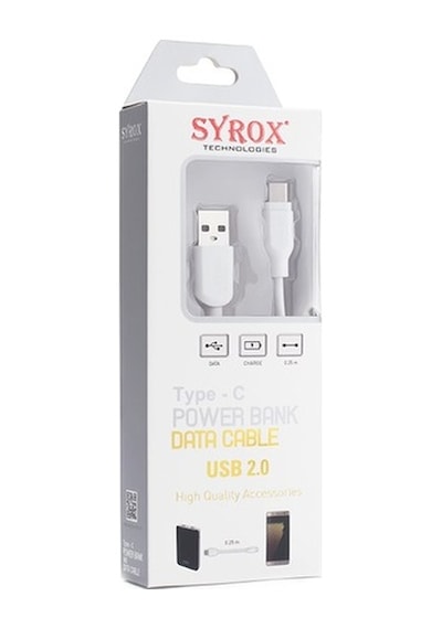Syrox 2.0A Type-C Powerbank & Data Kablo 0.25M C69