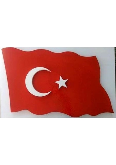 Dekoratif Söve Köpüğü Dalgalı Türk Türkiye Bayrağı 50X80