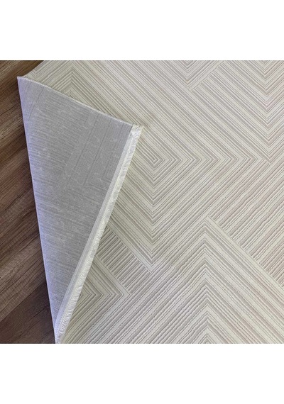 Hoom Rugs Gusto 1346a Krem Modern Halı Mikrofiber Polyester Hav Vermez Spor Saçaklı Halı Krem