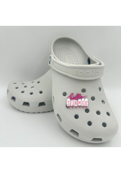 Crocs Terlik Süsü Ve Aksesuarı , Çanta Süsü Jibbitz 3d Hello Summer 04 Logo Aksesuar Fuşya-pembe-beyaz-şeffaf Crocs Terlik Süsü Ve Aksesuarı , Çanta Süsü Jibbitz 3d Hello Summer 04 Logo Aksesuar Fuşya-pembe-beyaz-şeffaf
