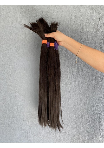 Sentetik - Gerçek Karşım İnsan Saçı 60cm 4 Bağ 390 Gram Siyah