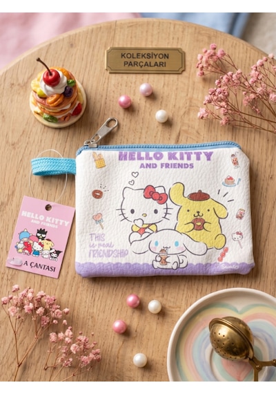 Gifi Kuromi & Hello Kitty Lisanslı Deri Para Çantası Cüzdan 10,5x8,5 Cm Çok Renkli