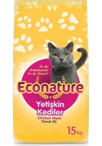 Econature Chicken Tavuk Etli Yetişkin Kedi Maması 15 KG