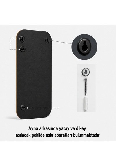 Modern Boy Aynası 40x120 Cm Minimalist Çerçeveli Dekoratif Duvar Aynası 2026 Trend Siyah