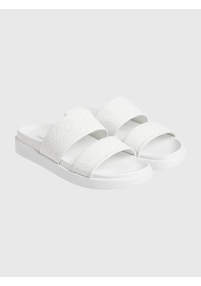 Calvin Klein Flat Slıde Epı Mono, 0k6 Beyaz Kadın Terlik