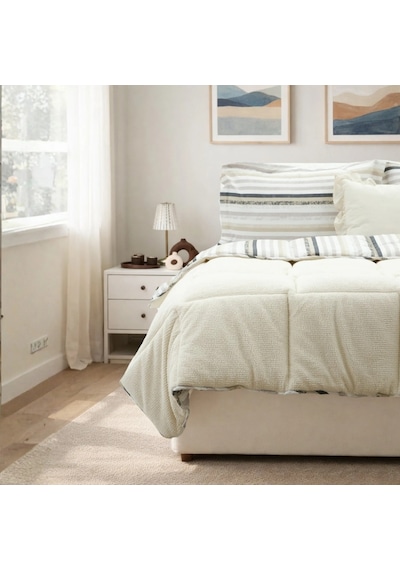 Sherpa Comforter Çift Kişilik Uyku Seti - Krem