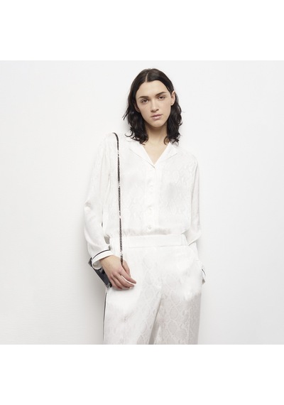 The Kooples Kadın Desenli Beyaz Saten Gömlek