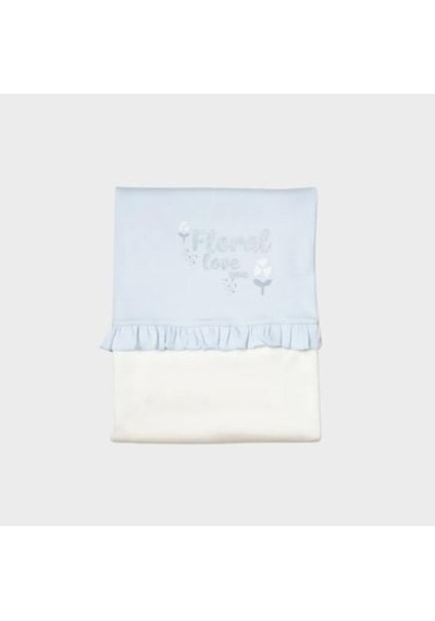 Bibaby Organik Battaniye Love Floral Ekru - Lila-11646 Lila