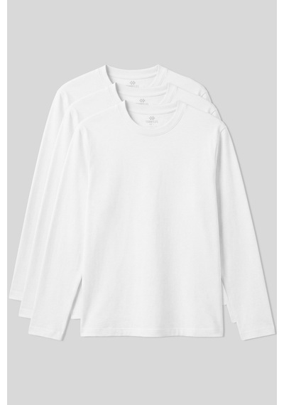 Tommy Life Standart Fit Basic O Yaka 3lü Paket Beyaz Erkek T-shirt 87997 Beyaz