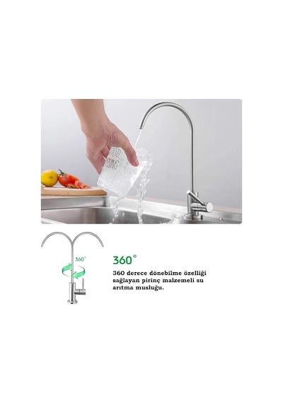 WaterMelon Su Arıtma Cihazı Ss304 Paslanmaz Fırçalanmış Lüks Musluk 490574886