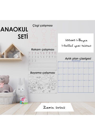 Anaokul Yazı Tahtası Eğitim Seti Statik Kağıt Tahta