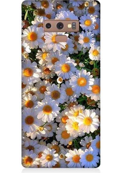 Samsung Galaxy Note 9 Uyumlu Beyaz Papatyalar Desenli Silikon Kılıf