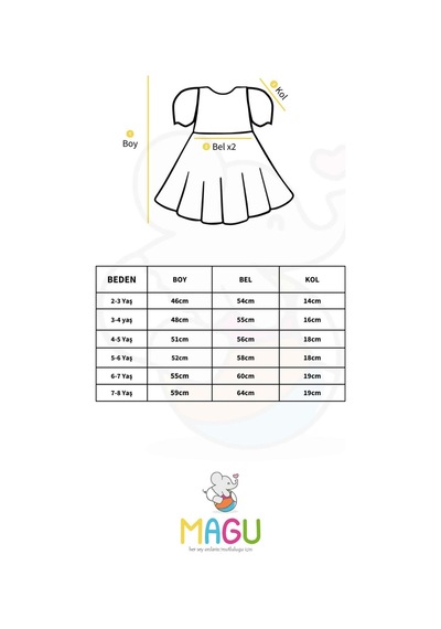 Kız Çocuk Ekru Desenli Astarlı Pamuklu Elbise Ekru
