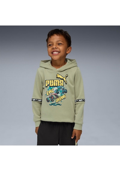 Puma Hot Wheels Çocuk Haki Kapüşonlu Sweatshirt Haki