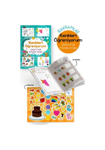 Kavramlar Renkleri Öğreniyorum Çıkartmalı Etkinlik Kitabı - 3 Yaş + - Grsy-753209