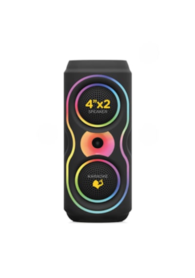 Maxron Mxtube 20w Bluetooth Hoparlör Led Işıklı Ses Sistemi Parti Speaker Karaoke Özellikli + Mikrofon