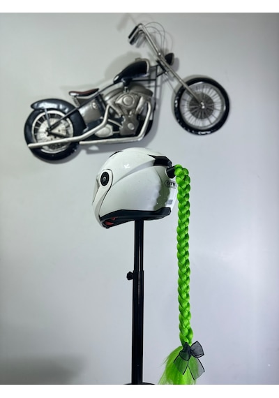 Motor & Motosiklet Tek Yeşil Örgü Saç Kask Dış Aksesuarı Diğer