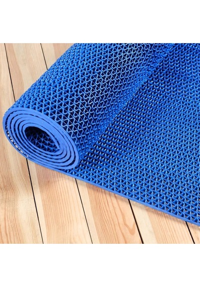 New Banyo Duş Havuz Zincir Mat Paspas Kaydırmaz Pvc Paspas / Mavi / Ebat: 90 Cm X 1 Mt Mavi
