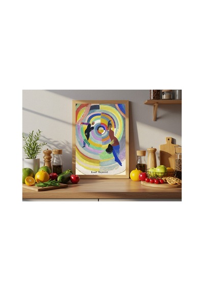 Modern Sanat Delaunay Siyasi Dram Çerçevesiz Poster 21x30 Cm A4 Tablo Modern Sanat Ekspresyonizm