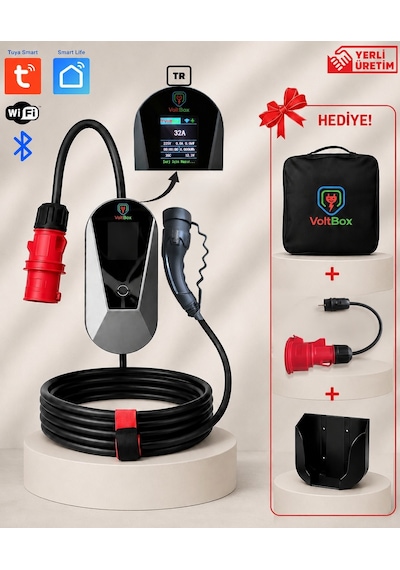 Voltbox Max22 Taşınabilir Elektrikli Araç Şarj Cihazı 32a/22kw/380v 5 Metre -türkçe Menü 22 Kw Taşınabilir Voltbox Max22 Taşınabilir Elektrikli Araç Şarj Cihazı 32a/22kw/380v 5 Metre -türkçe Menü 22 Kw Taşınabilir