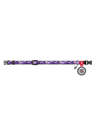 Waudog Collar Qr Pasaportlu Kedi Ve Ufak Irk Köpek Boyun Tasması 20-30 Cm, 10 Mm, L, Purple Camo