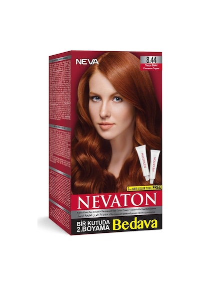 Nevaton Set Saç Boyası Bir Kutuda 2 Boyama 8.44 Tarçın Bakır