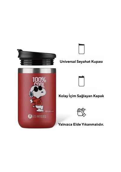 Les Artistes Paris Isı Yalıtımlı Çelik Termos Mug 350ml Cool Snoopy Çok Renkli