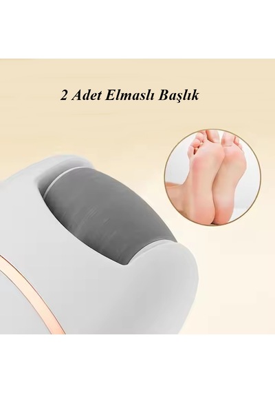 Şarjlı Topuk Nasır Giderici 2 Kademeli 2 Başlıklı Ayak Yumuşatıcı Törpü Ayak Bakım Seti