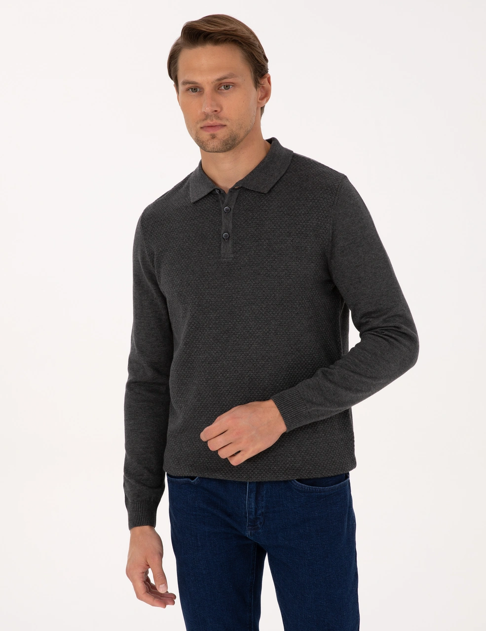 Pierre Cardin Erkek Antrasit Melanj Kazak /triko 50318036-vr081 Antrasit Melanj