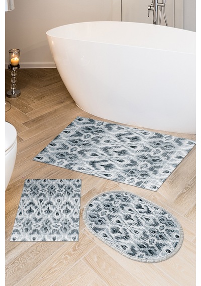 Dekoreko Kaymaz Taban Djt 3 Lü Banyo Paspas Takımı Trend Karışık Iskandinav F5136 Mavi