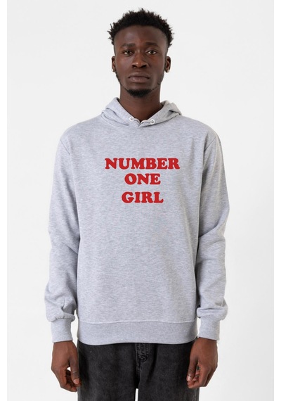 Rose Number One Girl Grimelanj Erkek Kapşonlu 3ip Sweatshirt Gri